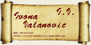 Ivona Valanović vizit kartica